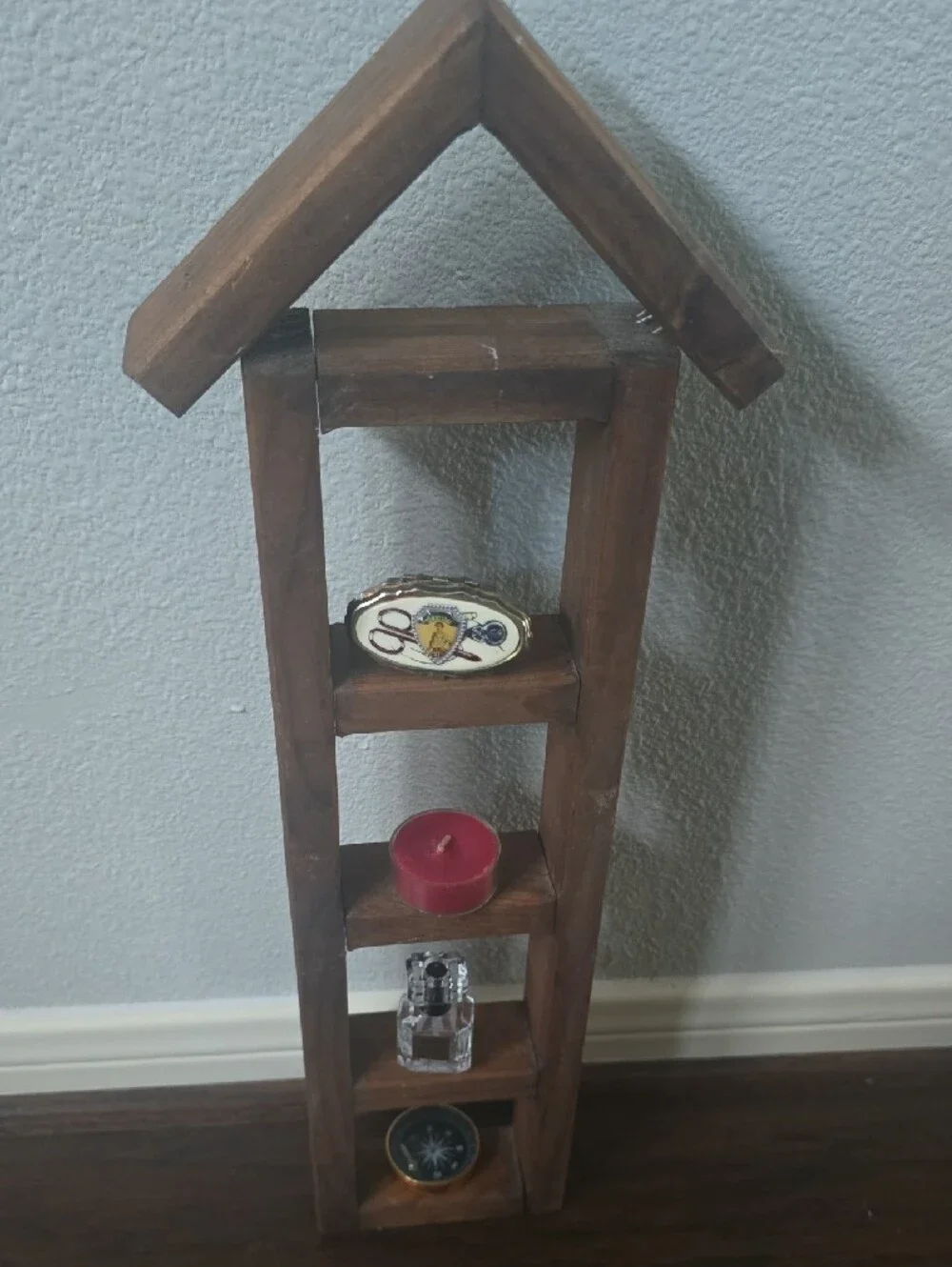 Rustic Brown Wood Wall Shelf Decor